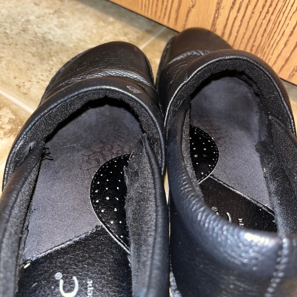 boc Women’s Black Leather Comfort Casual Clogs Sz-7.5 - Picture 3 of 9